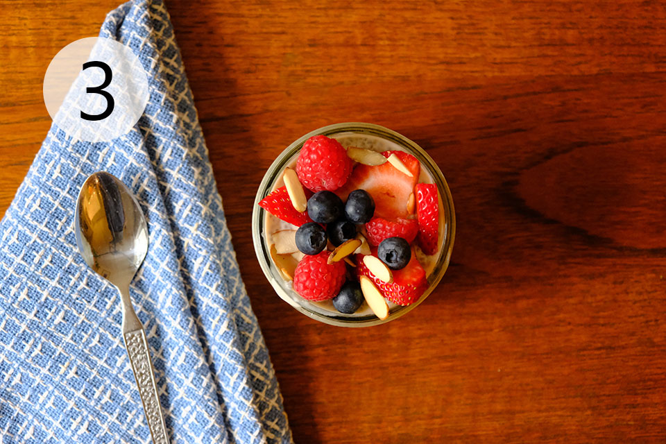 Add Toppings to Chia Pudding