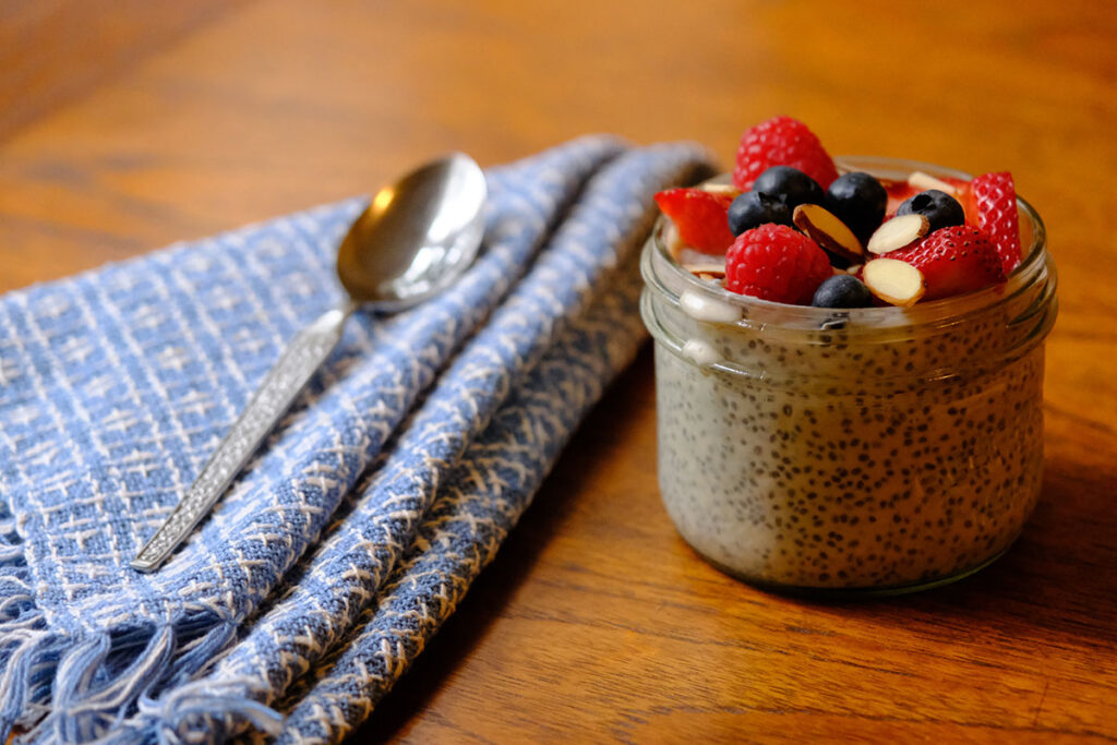 Chia Pudding with Berries and Almonds