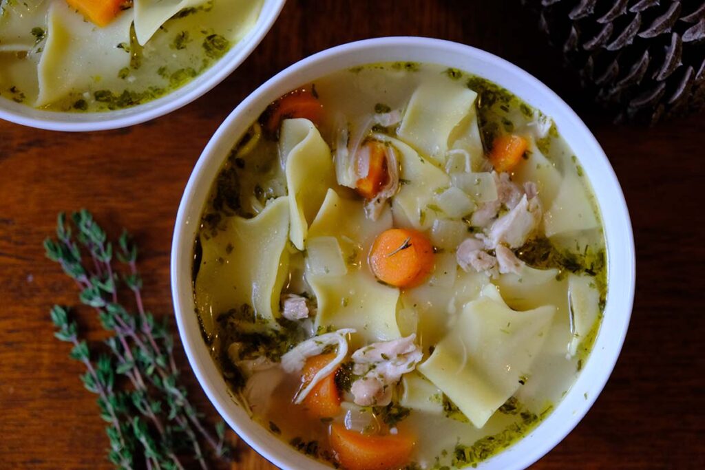 Bowl of Homemade Chicken Noodle Soup