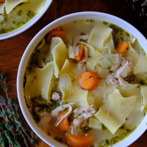 Bowl of Homemade Chicken Noodle Soup