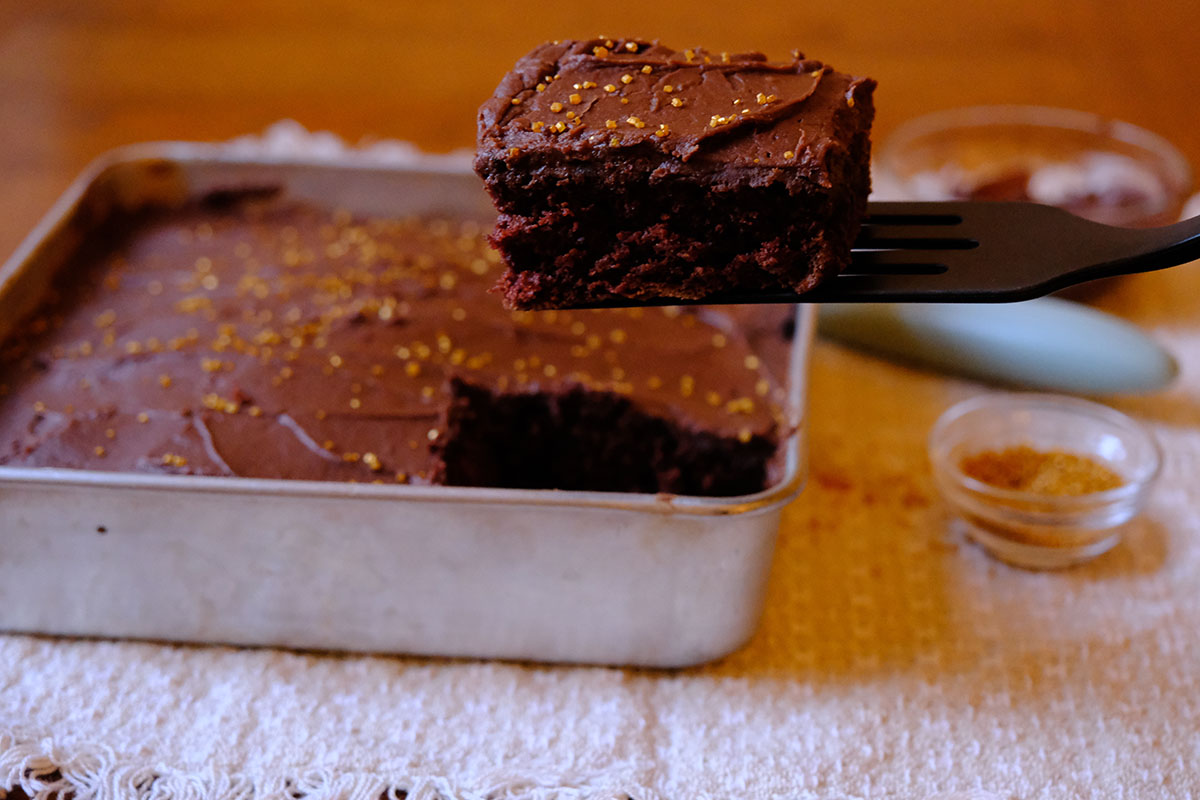 Slice of Chocolate Wacky Cake