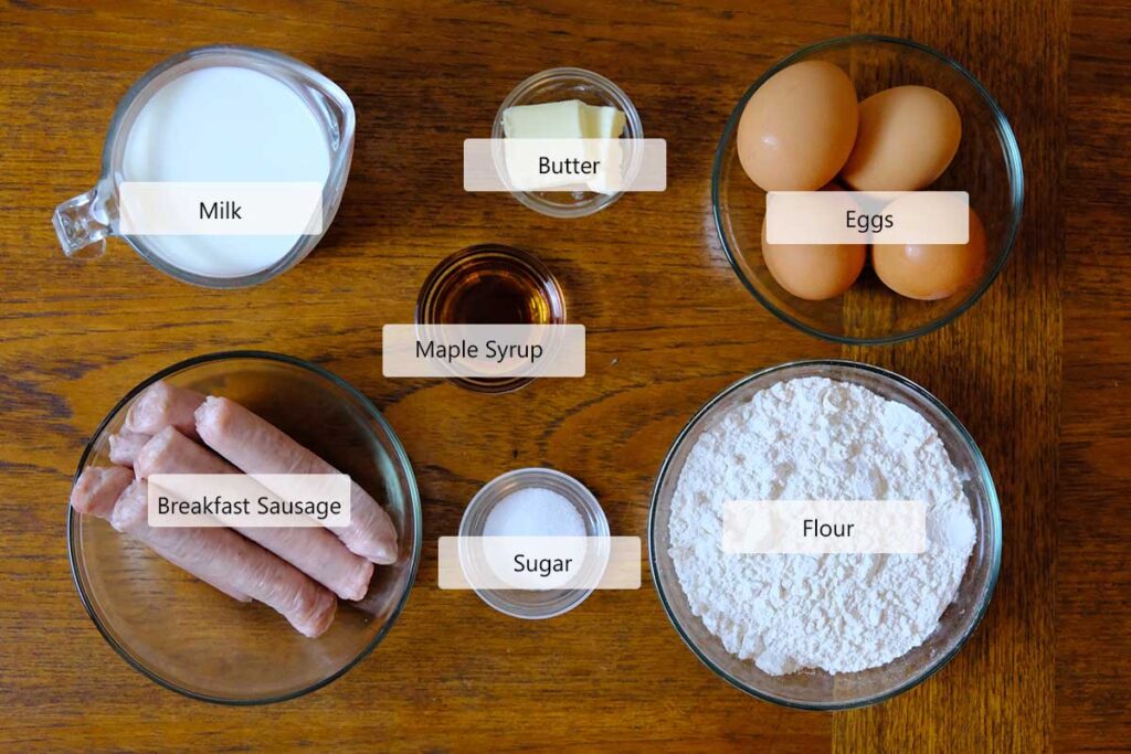 Ingredients to make Maple Dutch Baby