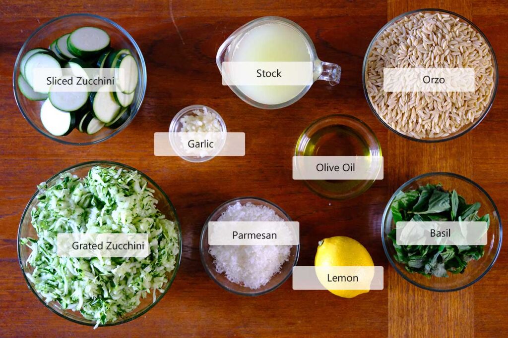 Ingredients for Zucchini Pasta