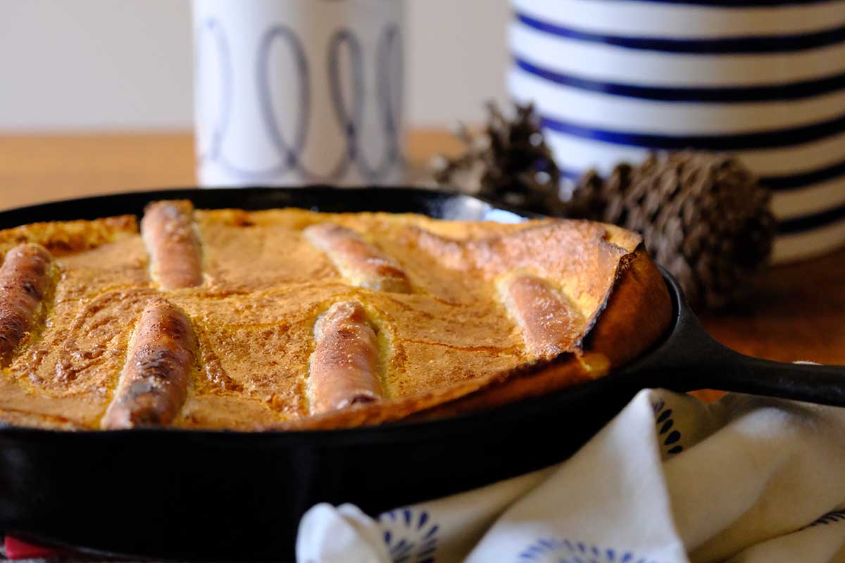 Maple Dutch Baby with Sausage