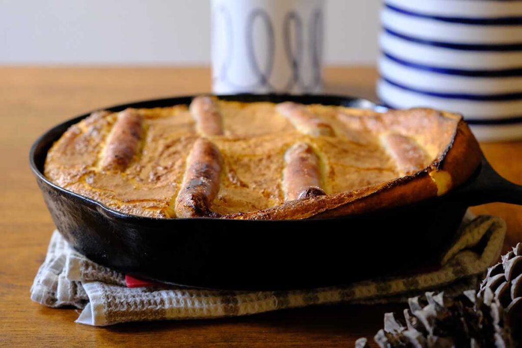 Maple Dutch Baby with Sausage