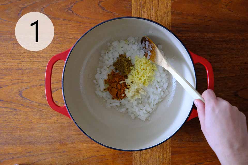 Step 1 - Sauté Onions in Spices