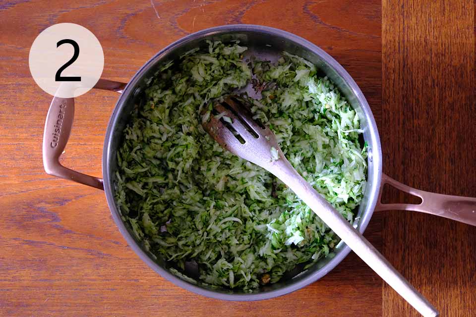 Step 2 Saute Grated Zucchini