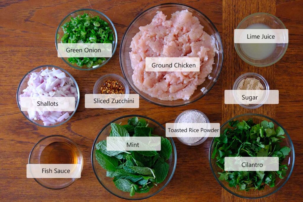 Ingredients for Thai Larb Gai