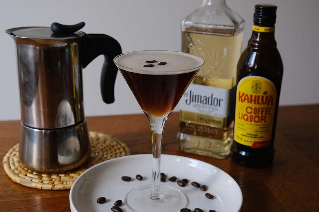 Ingredients for a Tequila Espresso Martini