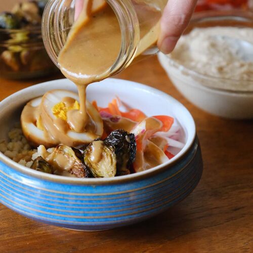 Pouring Creamy Miso Dressing