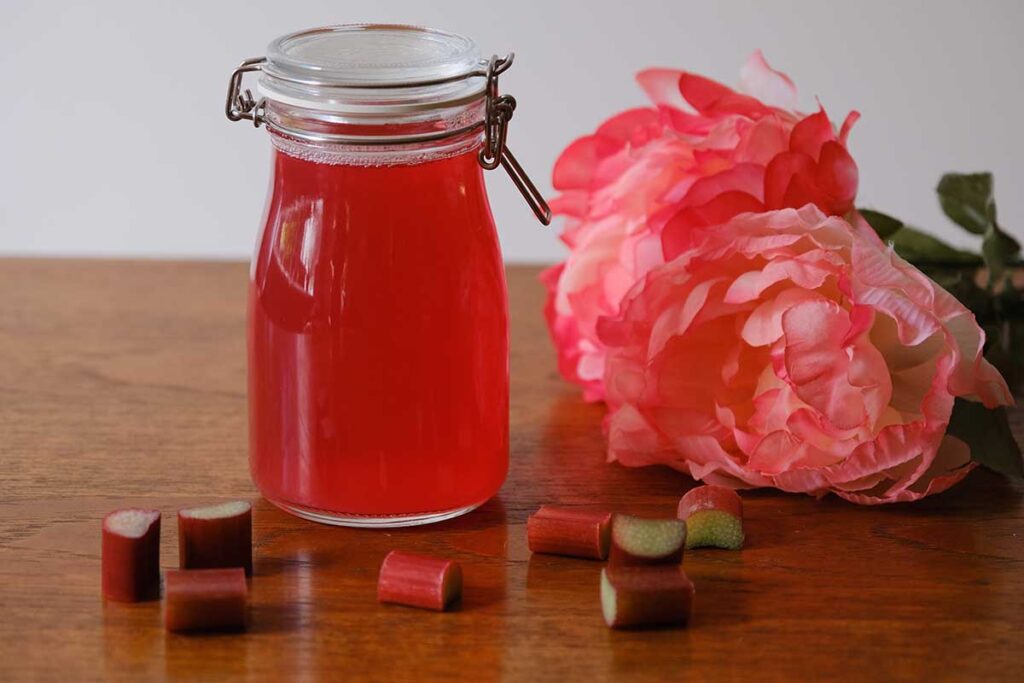 Bottle of Rhubarb Syrup