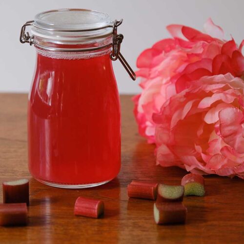 Bottle of Rhubarb Syrup