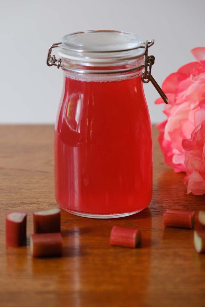 Bottle of Rhubarb Syrup