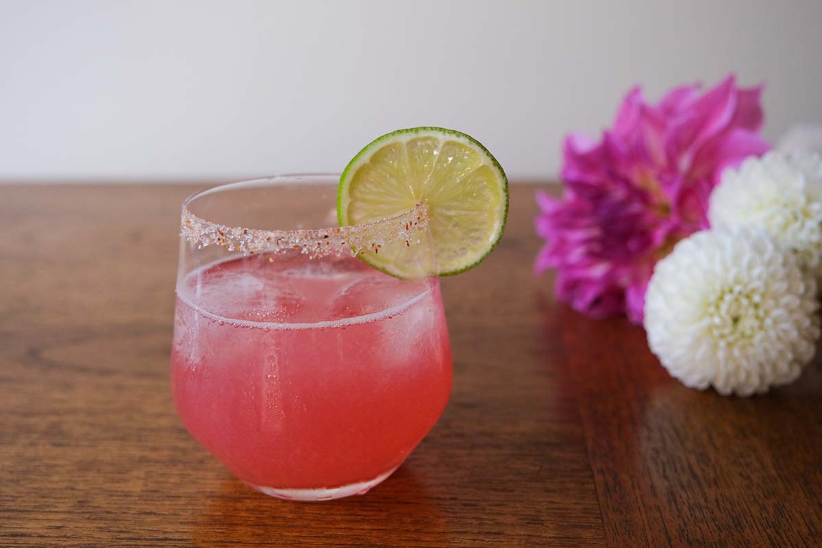 Rhubarb Margarita and Flowers