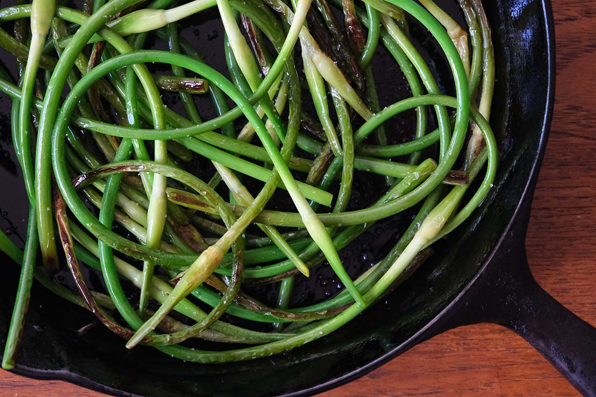 sautéed garlic scapes