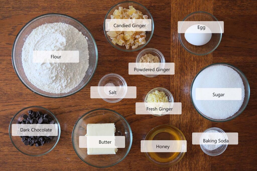 Ingredients for Triple Ginger Cookies