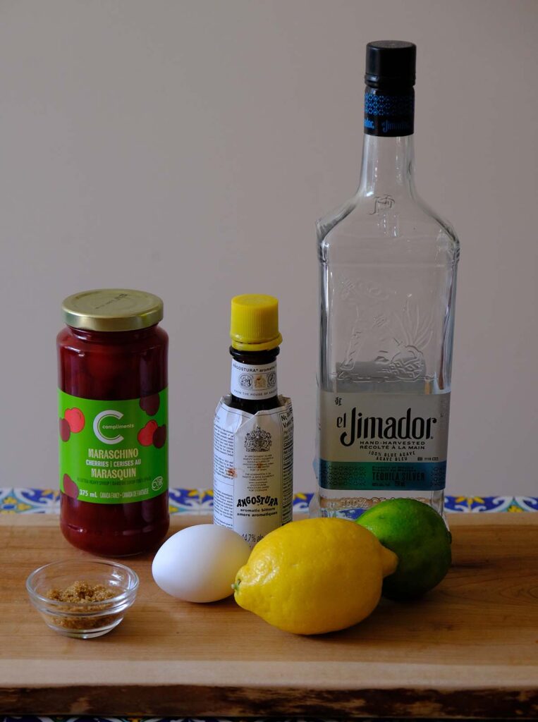ingredients for tequila sour recipe
