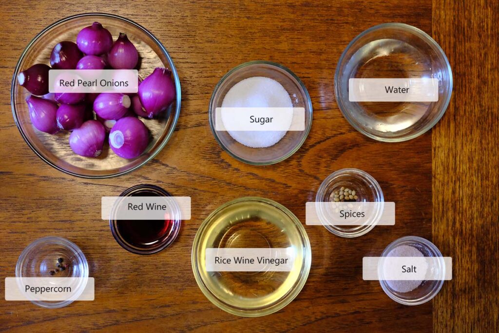 Ingredients to make the cocktail onion recipe