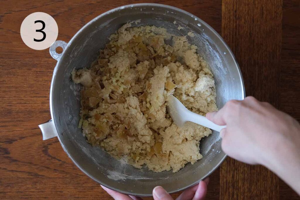 Step 3 to make triple ginger cookies