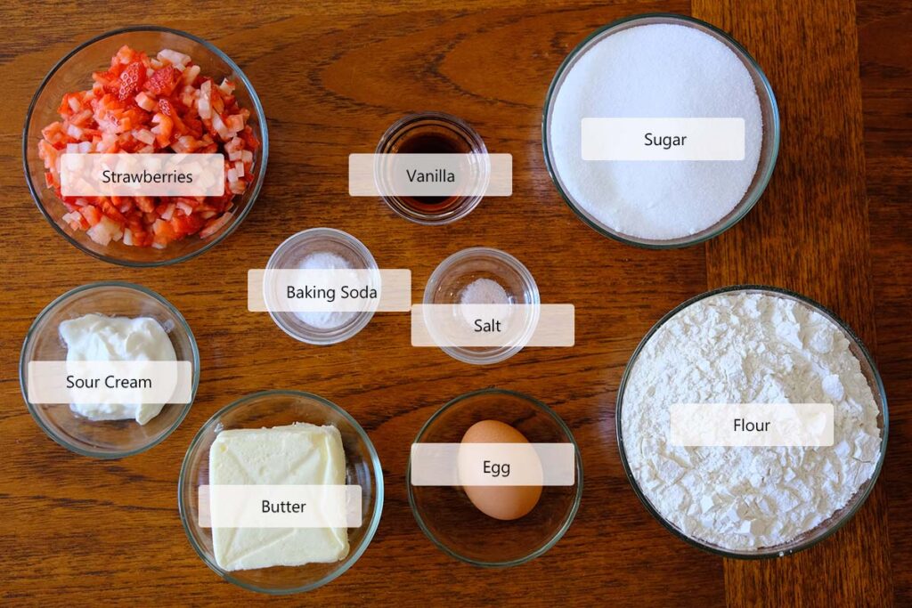 Ingredients for Strawberry Shortcake Cookie Recipe
