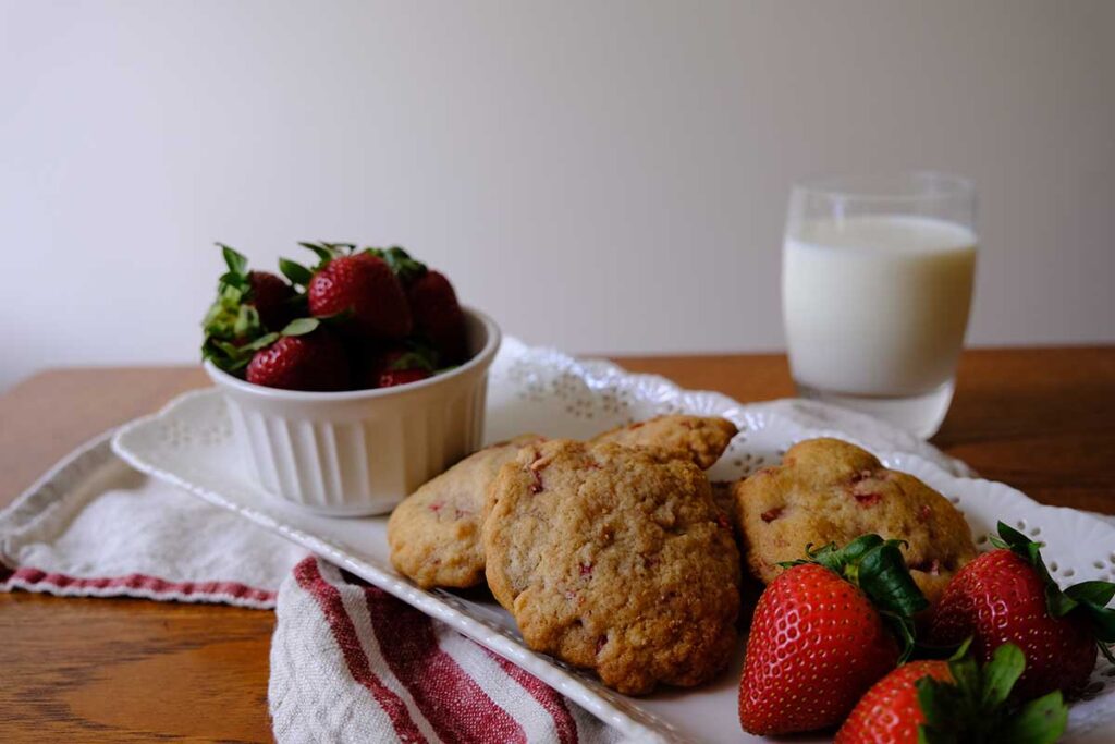 A tray of Strawberry shortcake cookies